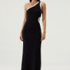 Women Third Form Wedding Guest | Third Form Ring Around One Shoulder Maxi Dress-Black