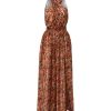 Women Sofia Irina Race Day | Sofia Irina Halter Neck Maxi Dress-Orange