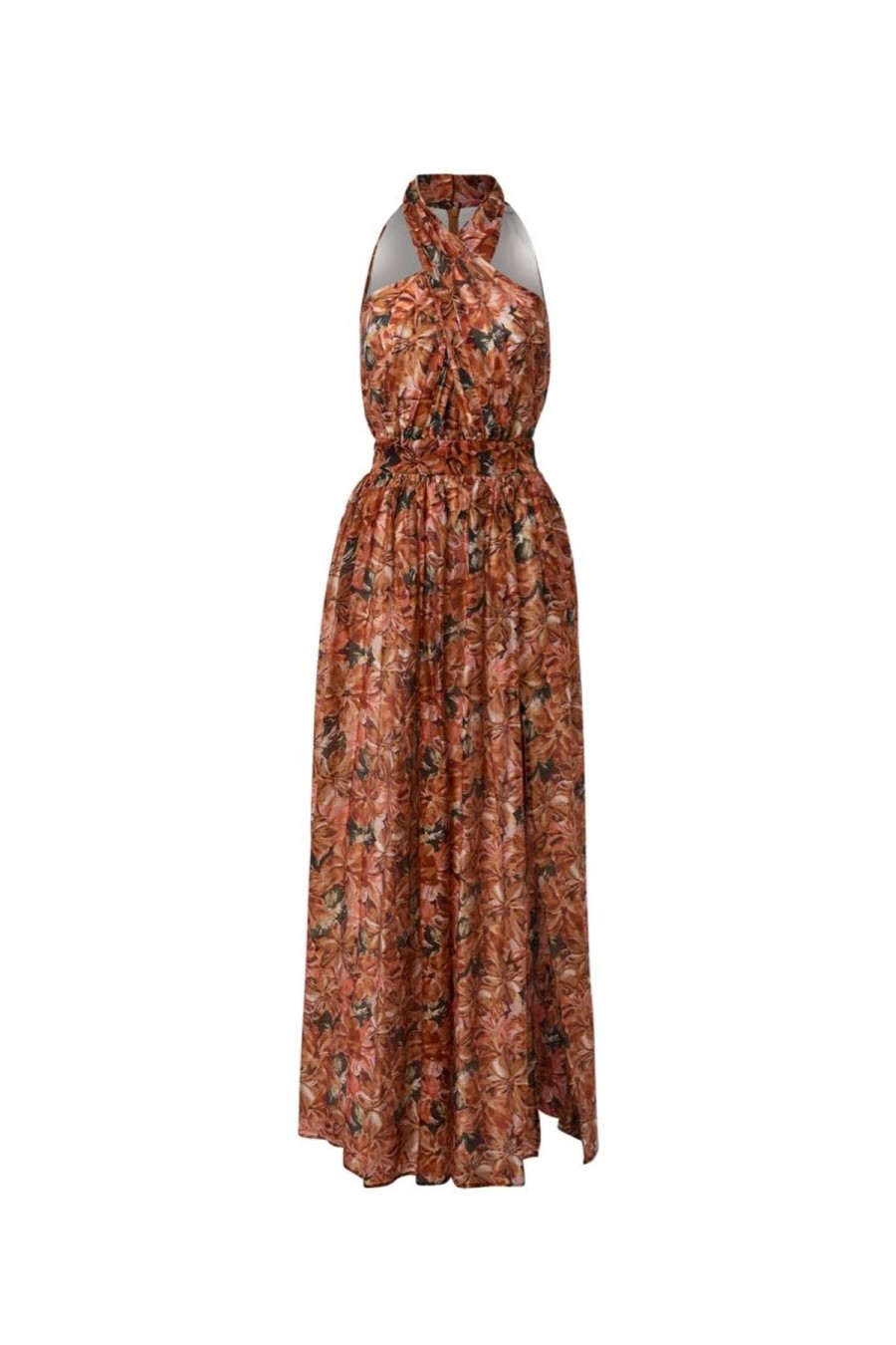 Women Sofia Irina Race Day | Sofia Irina Halter Neck Maxi Dress-Orange