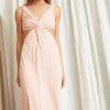 Women Third Form Wedding Guest | Third Form Twisted Cut Away Dress-Rose