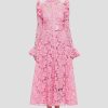 Women Leo Lin Wedding Guest | Leo & Lin Aliyah Lace Butterfly Sleeve Midi Dress-Candy Pink