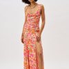 Women For Love & Lemons Wedding Guest | For Love & Lemons Willa Maxi Dress-Pink Floral