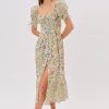 Women For Love & Lemons Wedding Guest | For Love & Lemons Riley Midi Dress-Green Multi