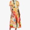 Women Leo Lin Wedding Guest | Leo & Lin Bianca Short Sleeve Midi Dress-Rainforest Print