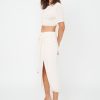 Women Suboo Sets | Suboo The Liz Rouched Midi Skirt-Cream