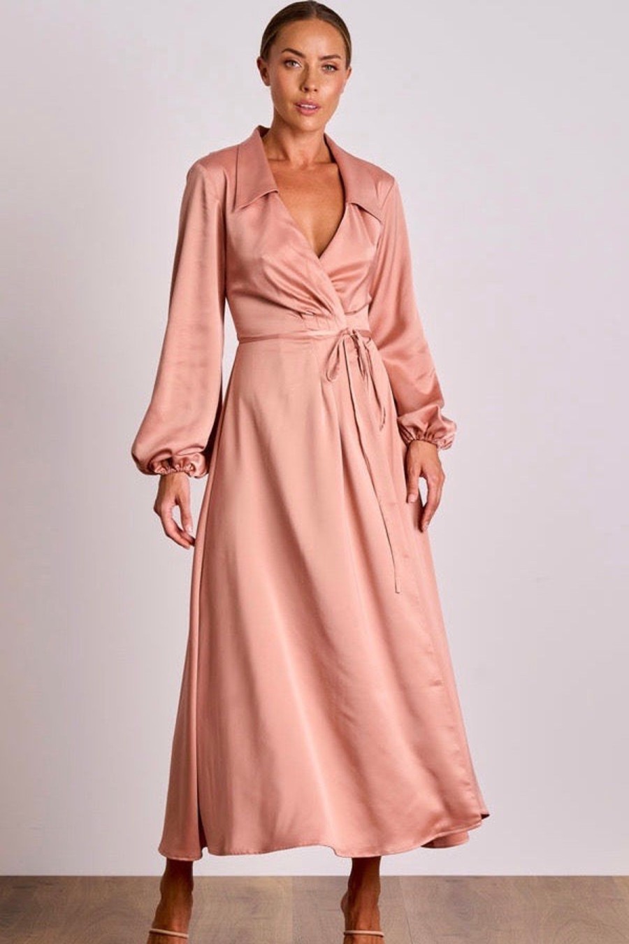 Women Pasduchas Wedding Guest | Pasduchas Mara Wrap Midi Dress-Nude