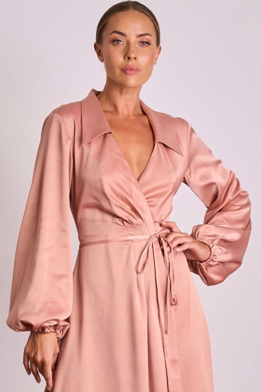 Women Pasduchas Wedding Guest | Pasduchas Mara Wrap Midi Dress-Nude