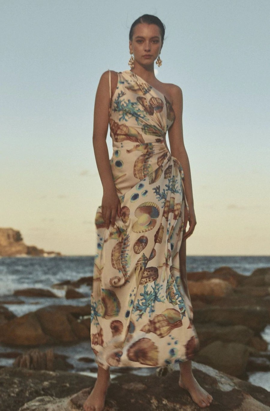 Women Sonya Wedding Guest | Sonya Nour Seashell Maxi Dress-Multi