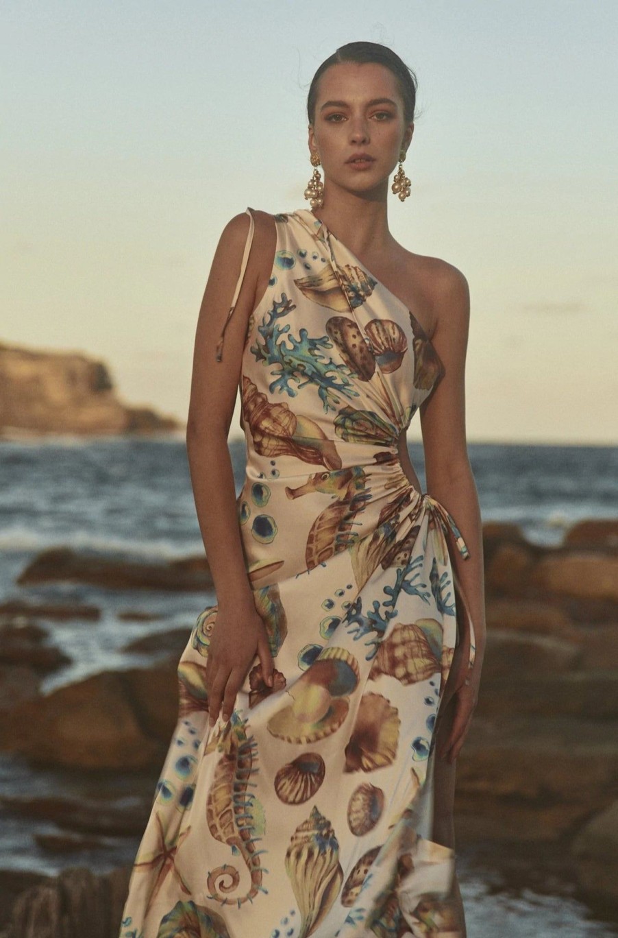 Women Sonya Wedding Guest | Sonya Nour Seashell Maxi Dress-Multi