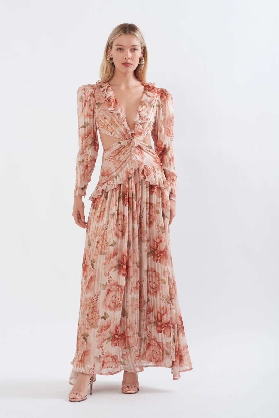 Women Sonya Wedding Guest | Sonya Ruffle Cutout Maxi-Spiced Peonies