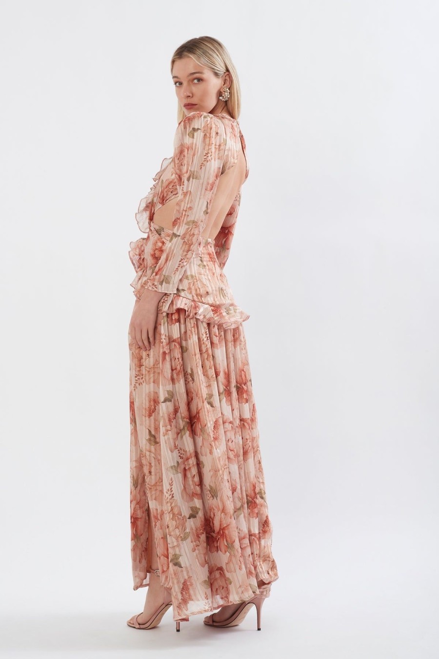 Women Sonya Wedding Guest | Sonya Ruffle Cutout Maxi-Spiced Peonies