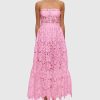 Women Leo Lin Wedding Guest | Leo Lin Emilia Lace Bustier Midi Dress-Candy Pink