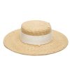 Women Dress Hire AU Headwear | Heather Mcdowall Emily Boater Boater-Straw & Pearl