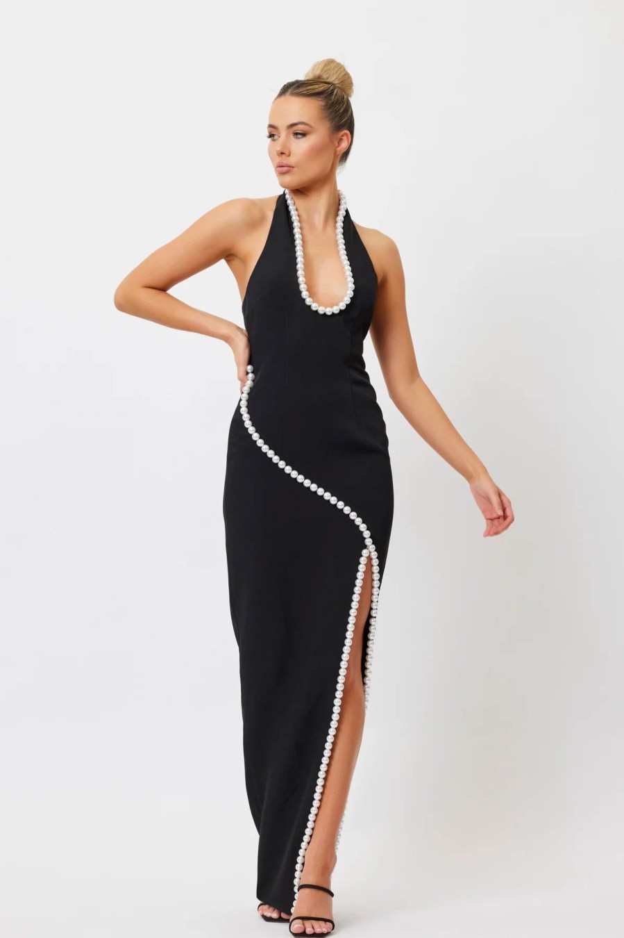 Women Bianca & Bridgett Wedding Guest | Bianca & Bridgett Laura Pearl Dress-Black