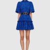 Women Leo Lin Wedding Guest | Leo & Lin Alice Lace Short Sleeve Mini Dress-Lapis