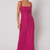 Women Winona Wedding Guest | Winona Phlox Keyhole Dress-Raspberry