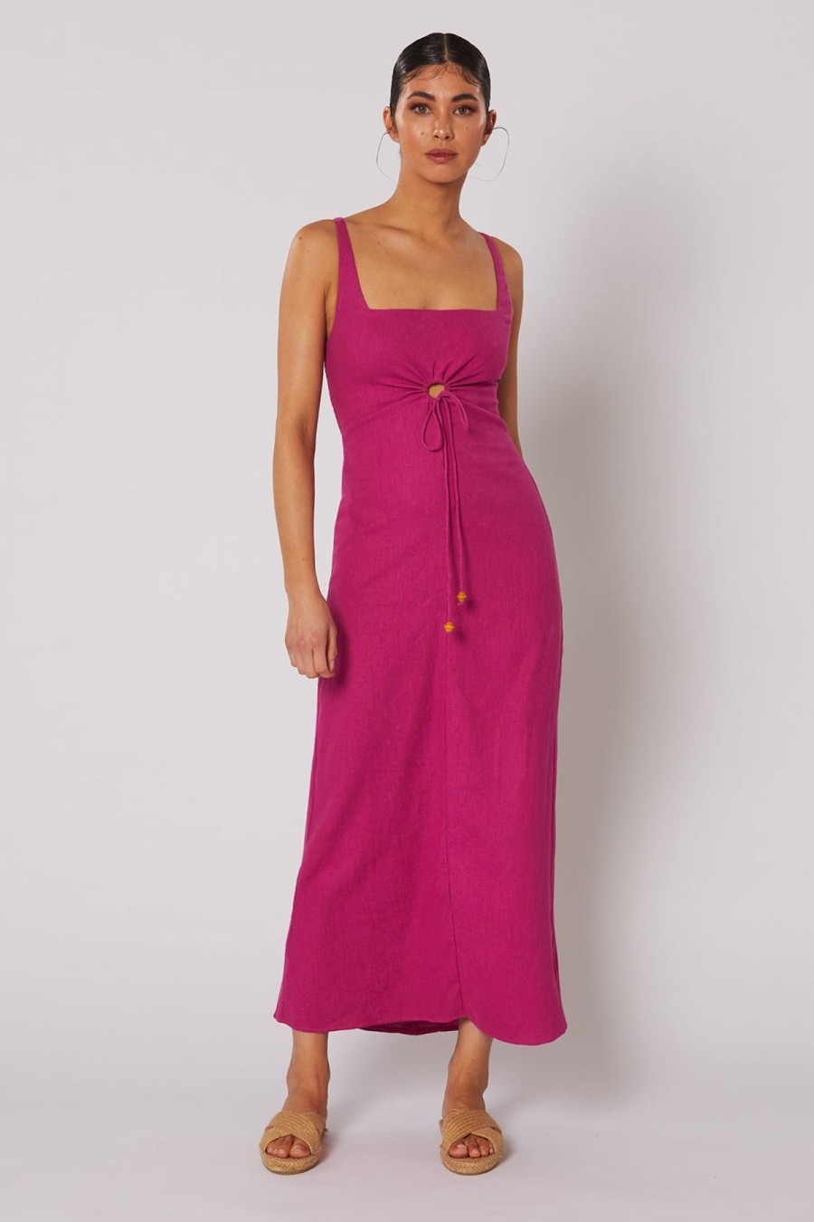 Women Winona Wedding Guest | Winona Phlox Keyhole Dress-Raspberry