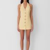 Women Dress Hire AU Party | The Wolf Gang Irida Vest Dress-Butter