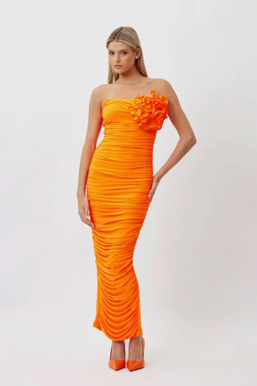 Women Bianca & Bridgett Formal | Bianca & Bridgett Tara Midi Dress-Orange