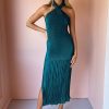 Women L'idee Wedding Guest | L'Idee Soiree Pleated Halter Dress-Teal