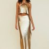 Women Suboo Sets | Suboo Pyra High Split Maxi Skirt-Gold