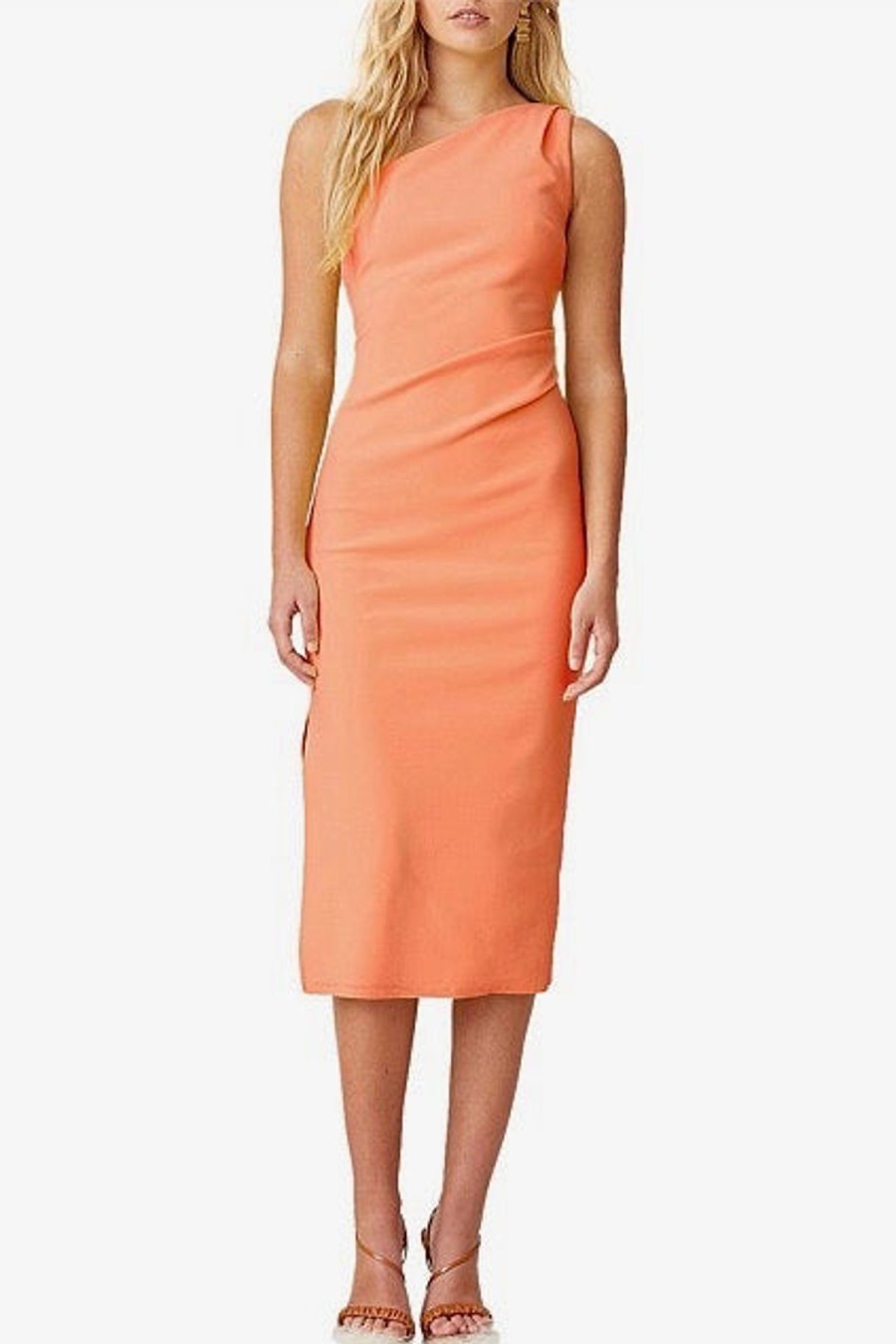 Women Bec & Bridge Wedding Guest | Bec & Bridge Clover Asym Midi Dress-Nectarine