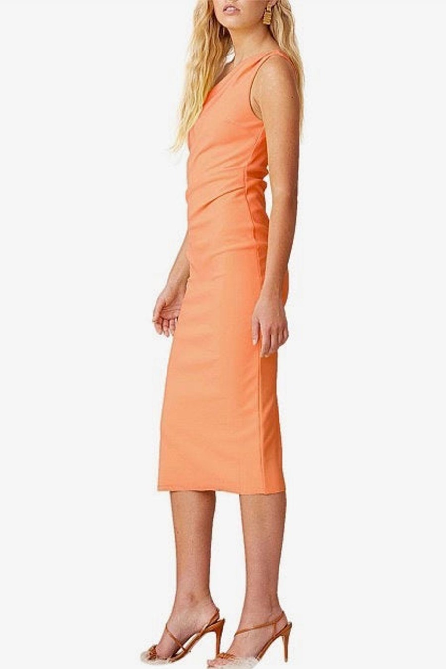 Women Bec & Bridge Wedding Guest | Bec & Bridge Clover Asym Midi Dress-Nectarine