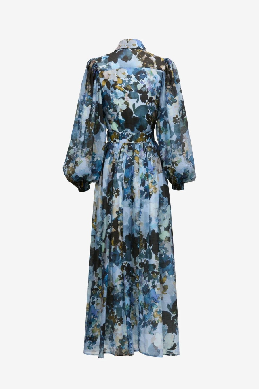 Women Sofia Irina Race Day | Sofia Irina Maxi Shirt Dress-Blue Floral Print