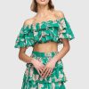 Women Leo Lin Wedding Guest | Leo & Lin Pina Rosa Ruffled Top-Green