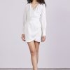 Women Third Form Party | Third Form Allure Satin Drape Dress-Snow