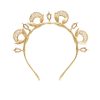 Women Dress Hire AU Headwear | Heather Mcdowall Misha Leaf Crown-Brass