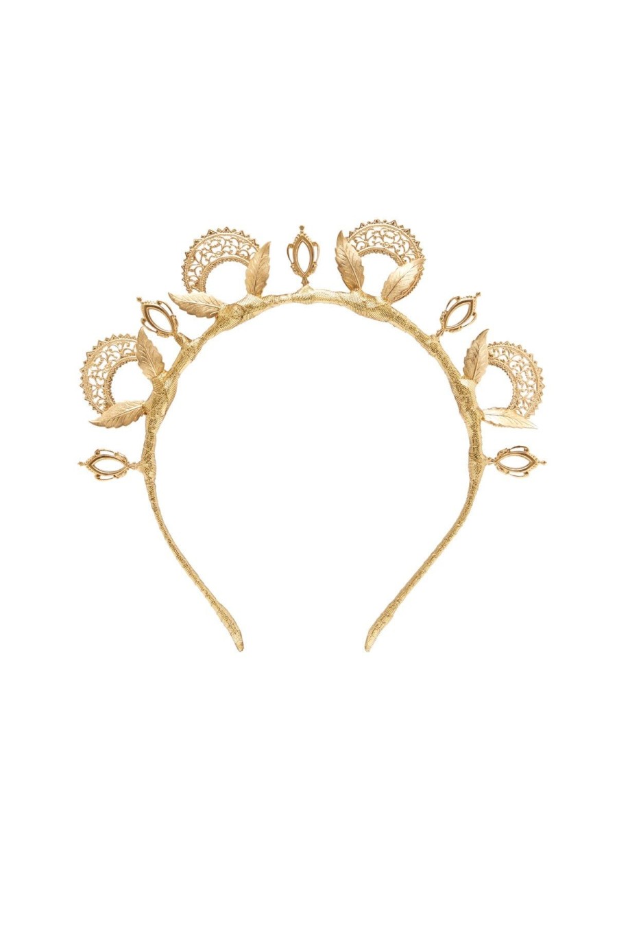 Women Dress Hire AU Headwear | Heather Mcdowall Misha Leaf Crown-Brass