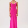 Women Suboo Wedding Guest | Suboo Garnet Deep Cowl Neck Maxi Dress-Hyper Pink