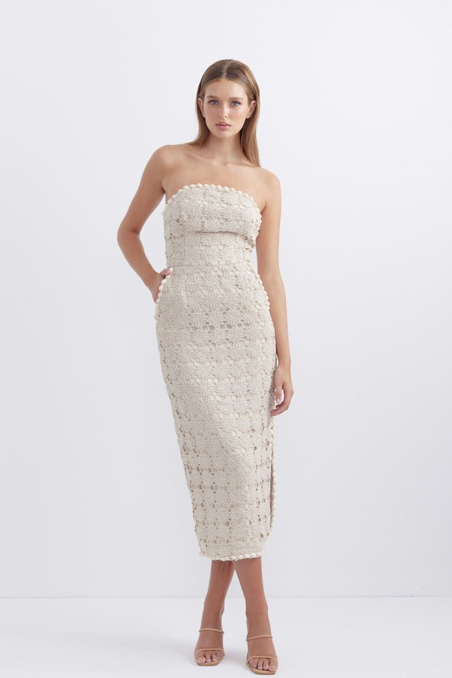 Women Pasduchas Wedding Guest | Pasduchas Alabaster Midi Dress-Chalk