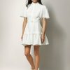 Women Leo Lin Party | Leo & Lin Luminous Linen Shirt Dress-White