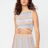 Women Suboo Sets | Suboo Elise Crop Top-Lilac Stripe Metallic