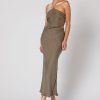 Women Winona Wedding Guest | Winona Valley Tie Back Dress-Olive