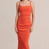 Women Bec & Bridge Wedding Guest | Bec & Bridge Elroy Tuck Midi Dress-Flame