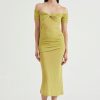 Women Third Form Party | Third Form Wind Through Off Shoulder Dress-Lime