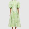 Women Leo Lin Wedding Guest | Leo & Lin Anneke Drawstring Midi Dress-Jasmine Sage Print