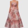 Women Leo Lin Wedding Guest | Leo & Lin Rae Bustier Midi Dress-Azalea Print In Fortune