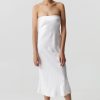 Women Third Form Party | Third Form Satin Tie Back Strapless Midi Dress-Powder White