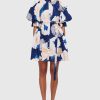 Women Leo Lin Wedding Guest | Leo & Lin Eli Mini Dress-Rosebud Print In Navy