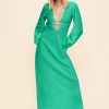 Women Suboo Wedding Guest | Suboo Elodie Long Sleeve Keyhole Front Maxi Dress-Green