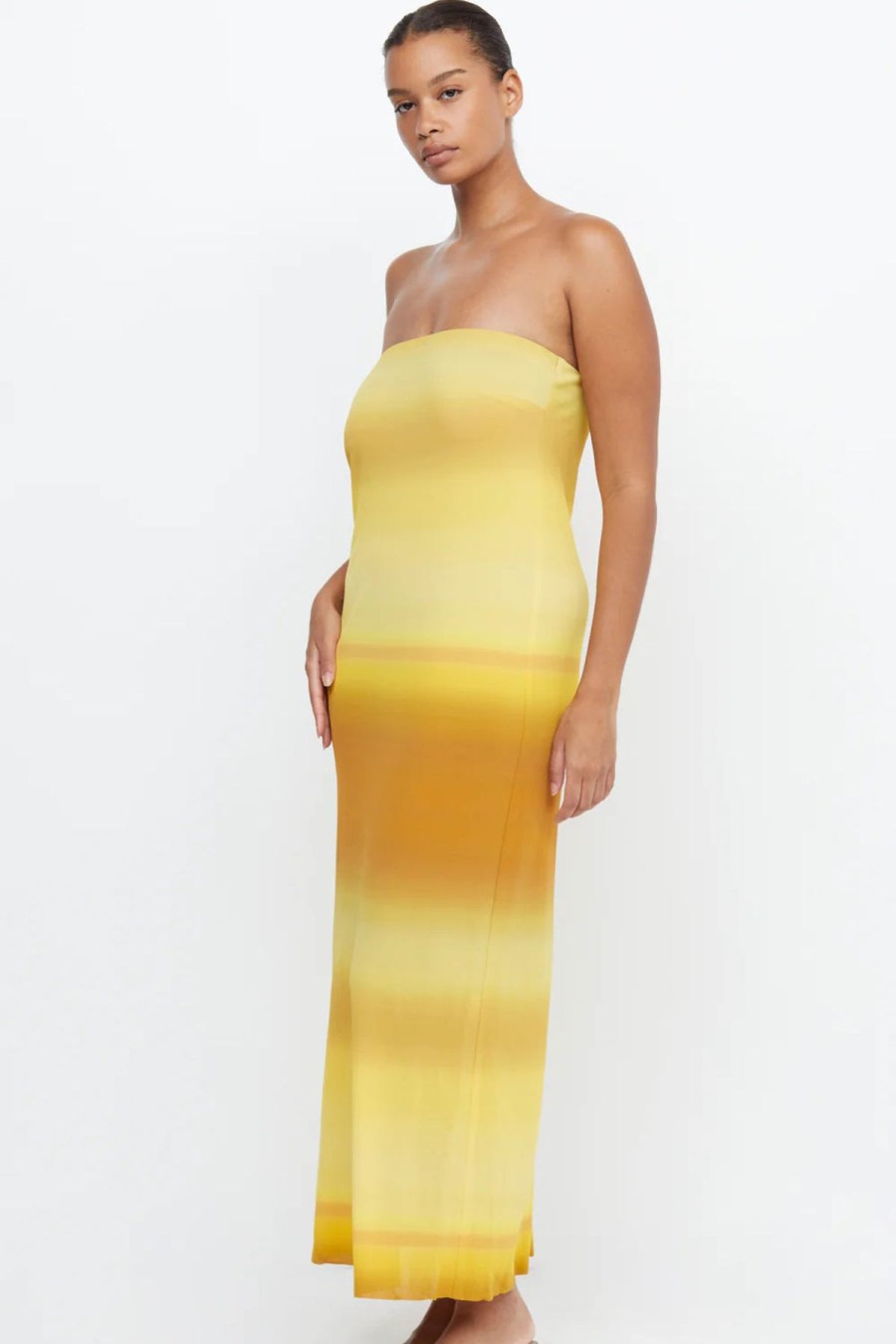 Women Bec & Bridge Wedding Guest | Bec & Bridge Amara Strapless Maxi Dress-Golden Ombre