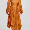 Women Acler Wedding Guest | Acler Palms Pleat Dress-Turmeric