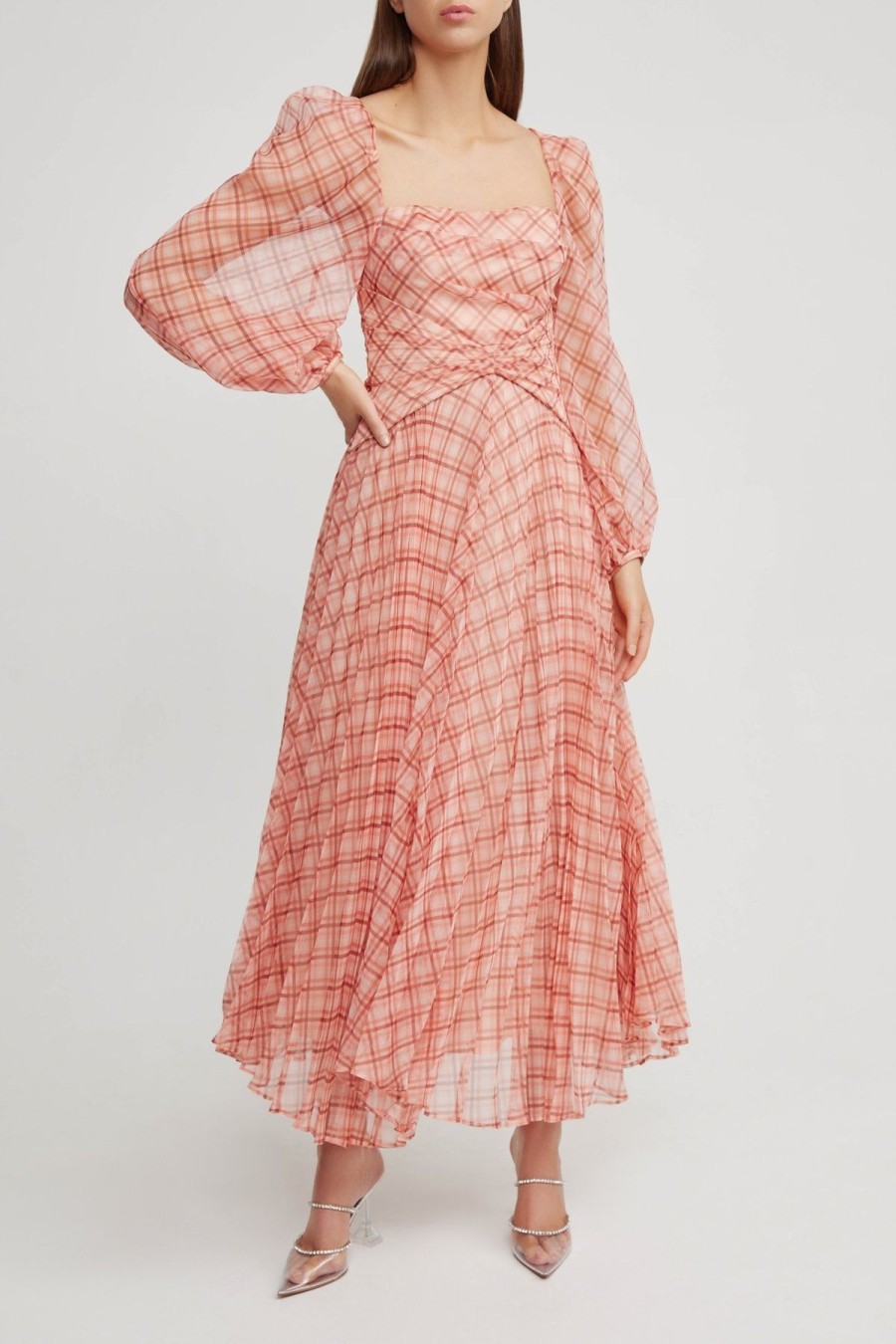 Women Acler Wedding Guest | Acler Mattison Dress-Peach Plaid