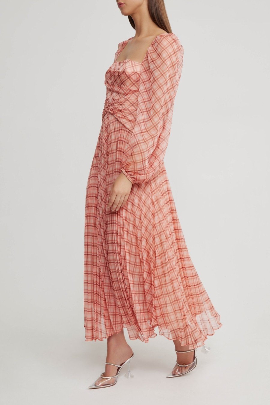 Women Acler Wedding Guest | Acler Mattison Dress-Peach Plaid