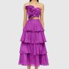 Women Leo Lin Wedding Guest | Leo & Lin Violet Tiered Skirt-Violet