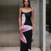 Women Dress Hire AU Wedding Guest | With Harper Lu'S Slip Dress-Black Lily Floral